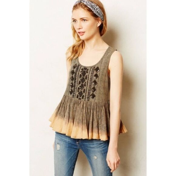 Anthropologie Akemi + Kin Suva Swing Peplum Tank - Picture 1 of 6